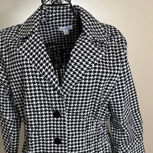 Joan Rivers Black & White Houndstooth Blazer Jacket